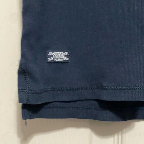 Lauren Ralph Lauren Top Blue Ribbed Jersey Knit 90s Y2K grunge Size Large - Picture 5 of 6